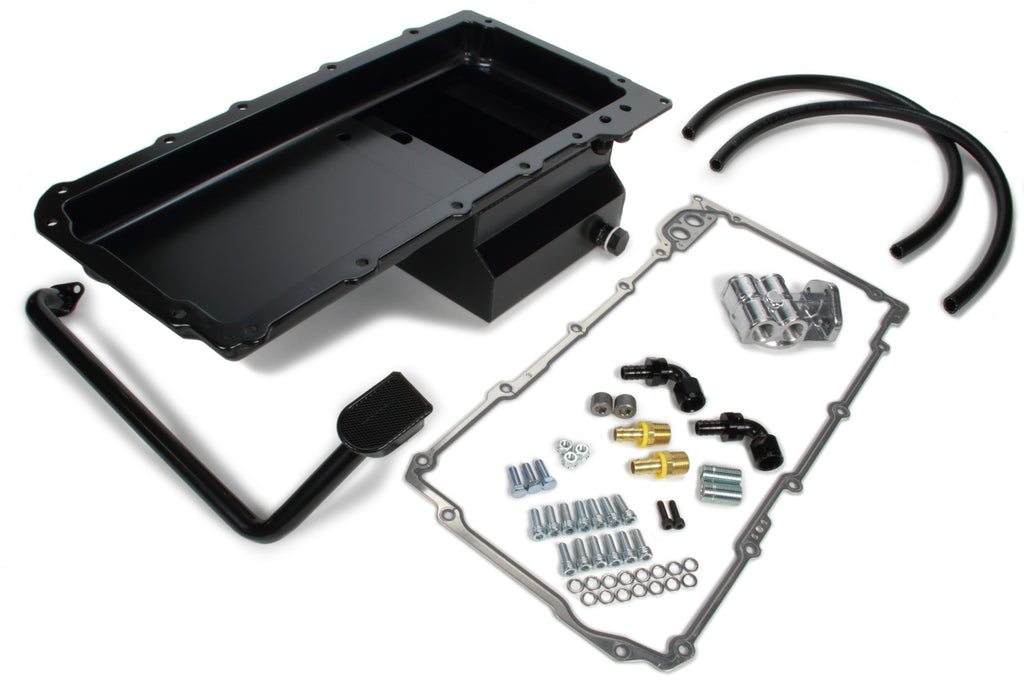 TRANS-DAPT 0181 - 67-69 Camaro Black LS Swap Oil Pan/Filter Kit image