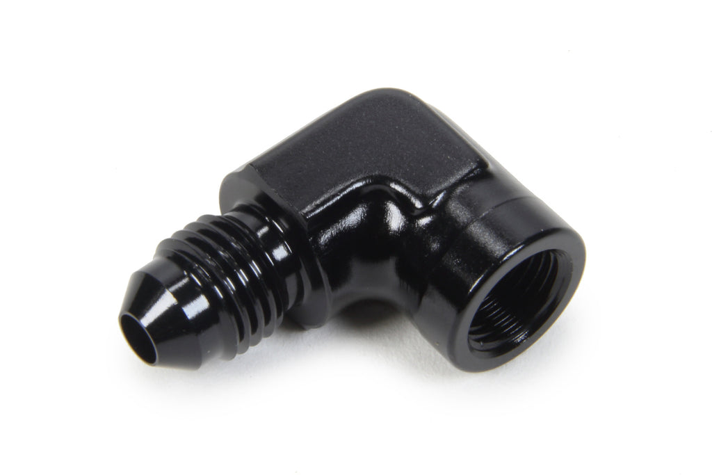 TRIPLE X RACE COMPONENTS HF-34941-BLK - Gauge Adapter 90 Degree #4 Male x 1/8 NTP Female image