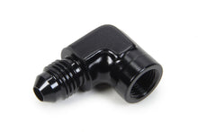 Load image into Gallery viewer, TRIPLE X RACE COMPONENTS HF-34941-BLK - Gauge Adapter 90 Degree #4 Male x 1/8 NTP Female image