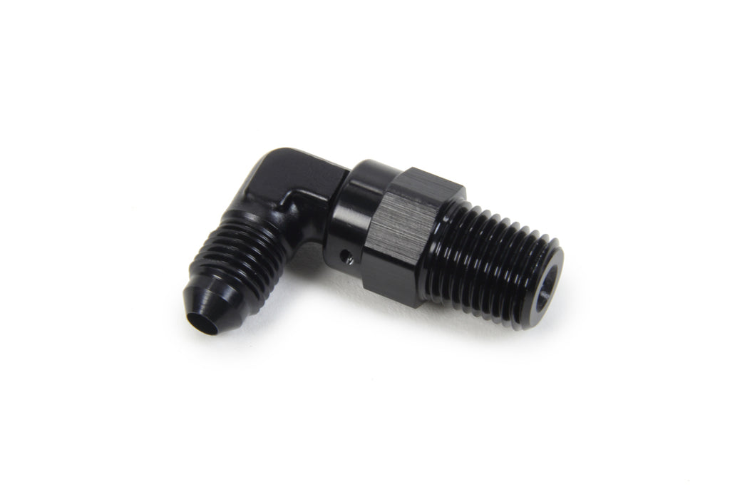 TRIPLE X RACE COMPONENTS HF-93042-BLK - AN to NPT Swivel 90 Deg #4 x 1/4 image