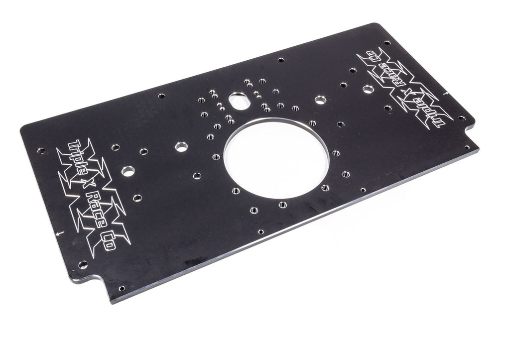 TRIPLE X RACE COMPONENTS SC-EG-0006-BLK - Alum Rear Motor Plate Raised Rail Black Sprint image