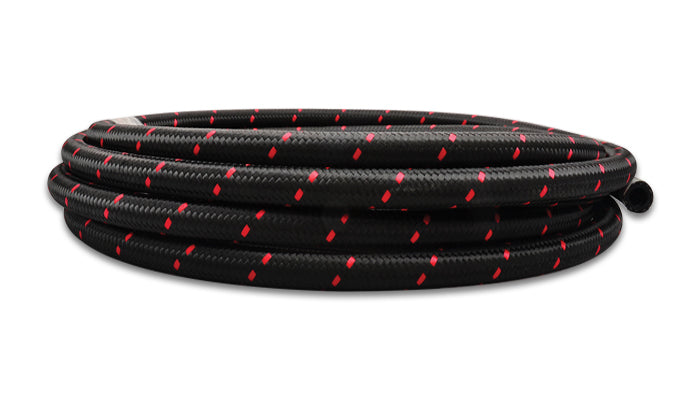 VIBRANT PERFORMANCE 11984R - 5ft Roll -4 Black Red Ny lon Braided Flex Hose image