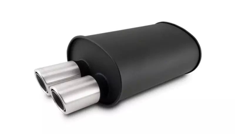 VIBRANT PERFORMANCE 12315 - Streetpower Flat Black Oval Muffler 2.5in Inlet image