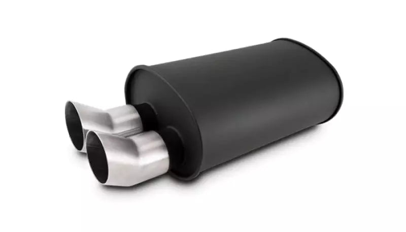 VIBRANT PERFORMANCE 12336 - Streetpower Flat Black Oval Muffler 3in Inlet image