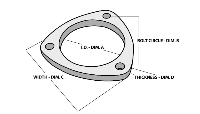 VIBRANT PERFORMANCE 1482 - 3-Bolt Stainless Steel Flanges 2.5In I.D. image