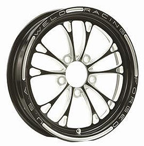 WELD RACING 84B-15202 - V-Series Frnt Drag Wheel Blk 15x3.5 5x4.5BC 2.25B image