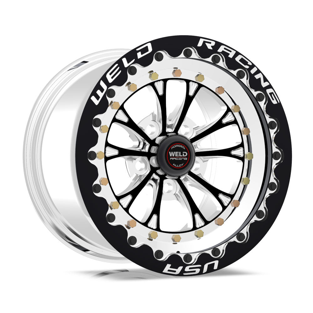 WELD RACING 84B-512212MB - V-series Drag Wheel Blk 15x12 5x4.5 BC 6.0 BS image