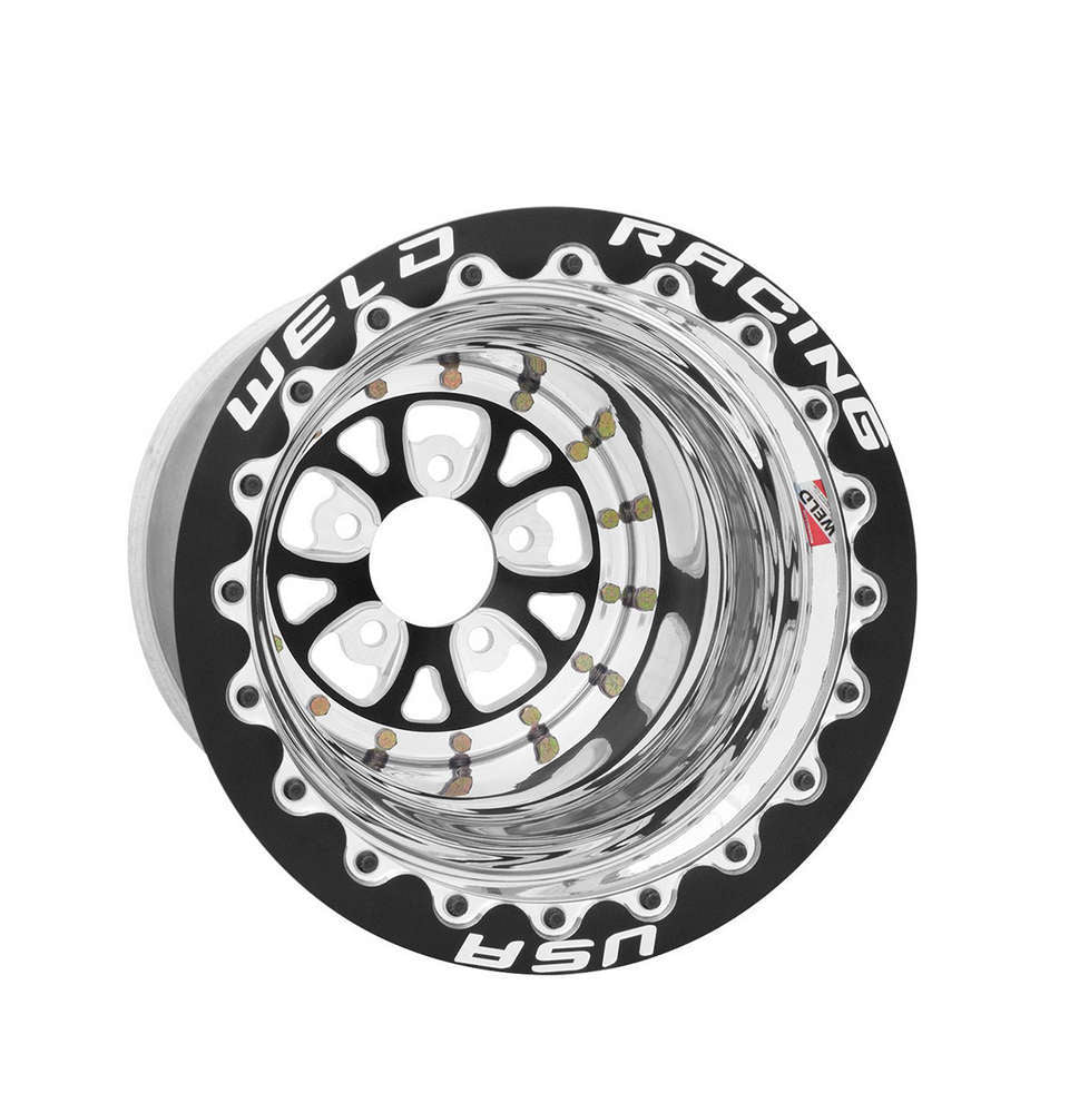 WELD RACING 84B-514280CB - V-Series Drag Wheel Blk 15x14 5x4.75 BC 5.0 BS image