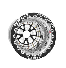 Load image into Gallery viewer, WELD RACING 84B-514280CB - V-Series Drag Wheel Blk 15x14 5x4.75 BC 5.0 BS image