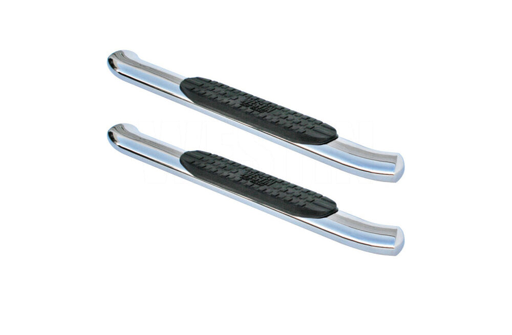 WESTIN 21-24180 - PRO TRAXX 4in Oval Nerf Step Bars Polished image