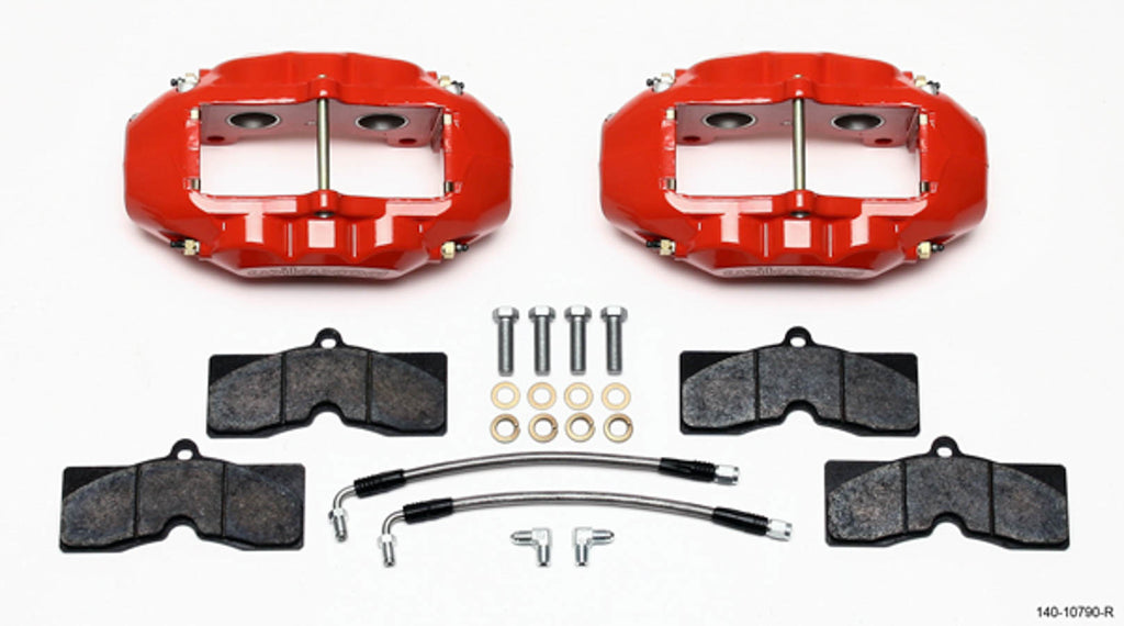 WILWOOD 140-10790-R - Rear Brake Kit 65-82 Corvette Red Powdercoat image