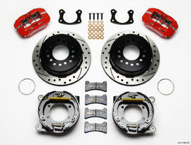 WILWOOD 140-11389-DR - Rear Disc Brake Kit Big Ford Red Caliper Drilled image