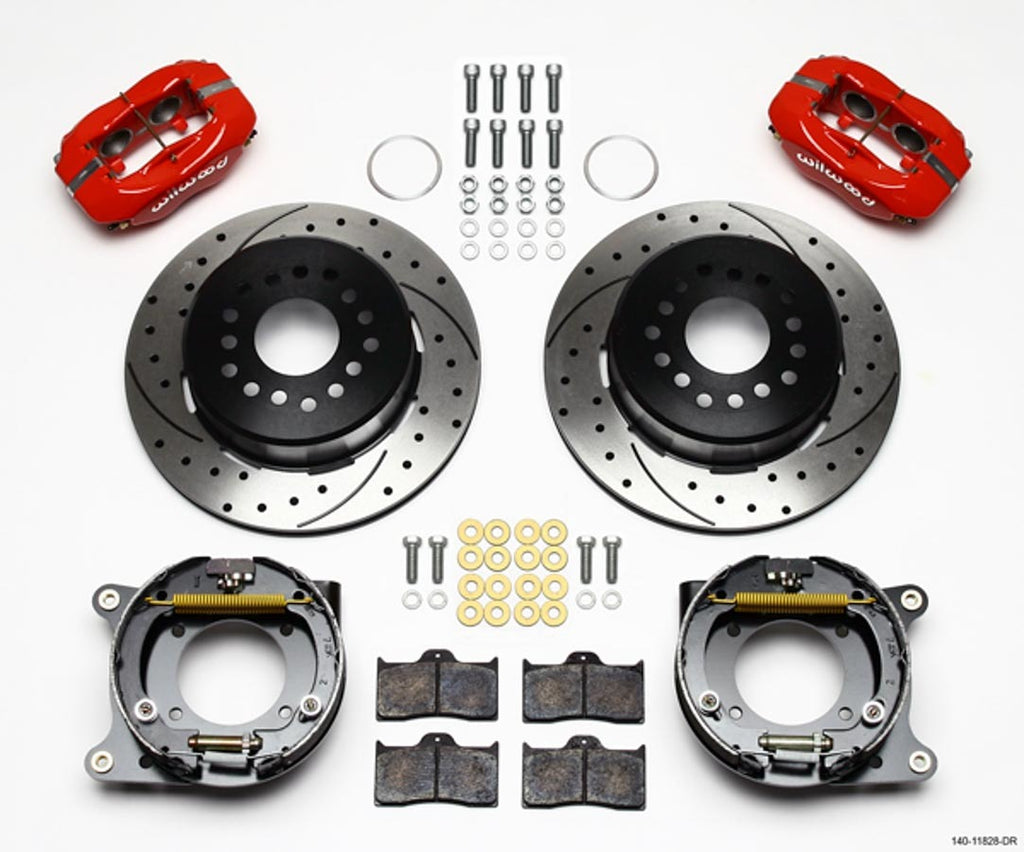 WILWOOD 140-11828-DR - Rear Brake Kit 57-62 Corvette Red Caliper image
