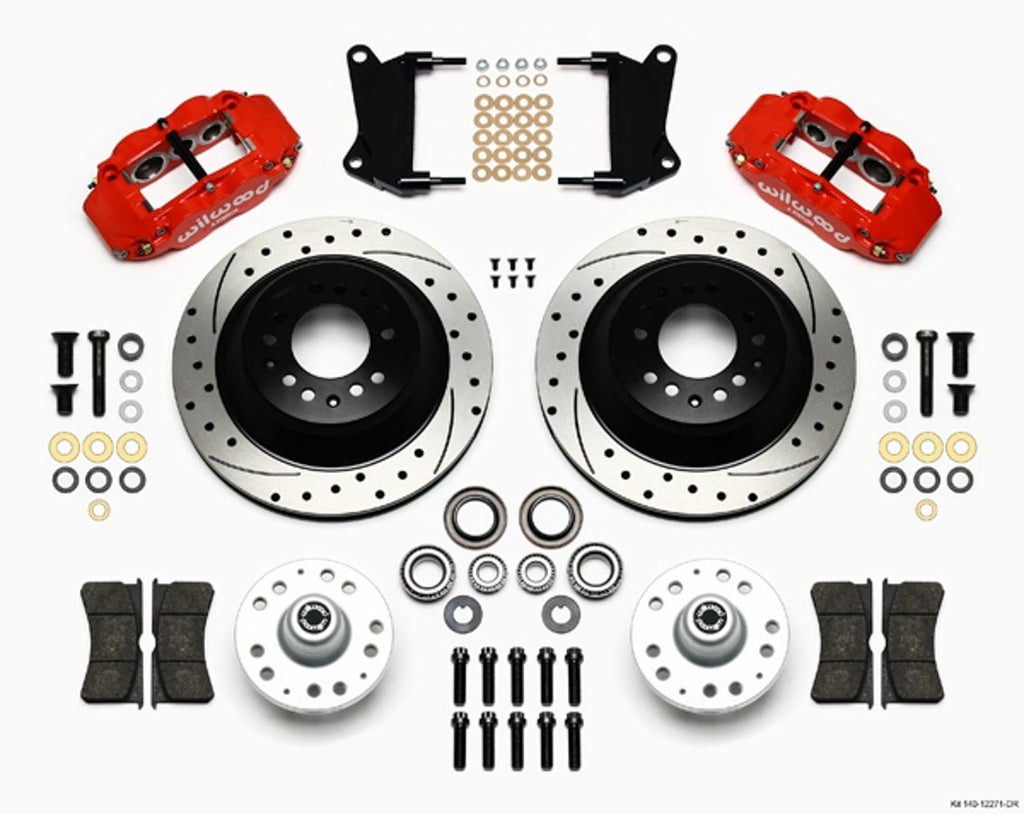 WILWOOD 140-12271-DR - Front Disc Brake Kit Red 67-72 Camaro Nova 12.88 image