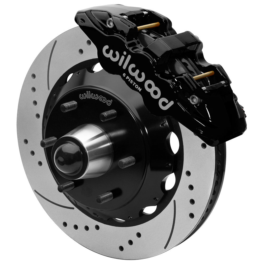 WILWOOD 140-16459-D - Front Brake Kit C10 6Lug AERO6 14in Drilled Blk image