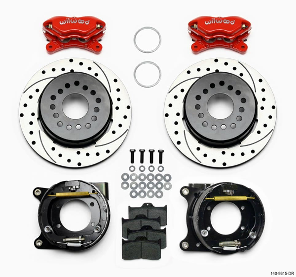 WILWOOD 140-9315-DR - Brake Kit Rear GM 12 Bolt Drilled Red image