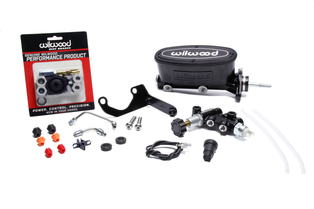 WILWOOD 261-14158-BK - Alum. Tandem M/C Kit w/ Brkt Prop Valve 15/16in image