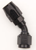 #6 45 Deg Dbl Swivel Hose End Black