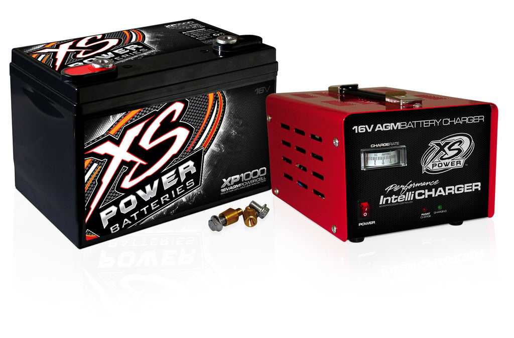 XS POWER BATTERY XP1000CK2 - AGM Battery 16V 2 Post w/15A IntelliCharger image