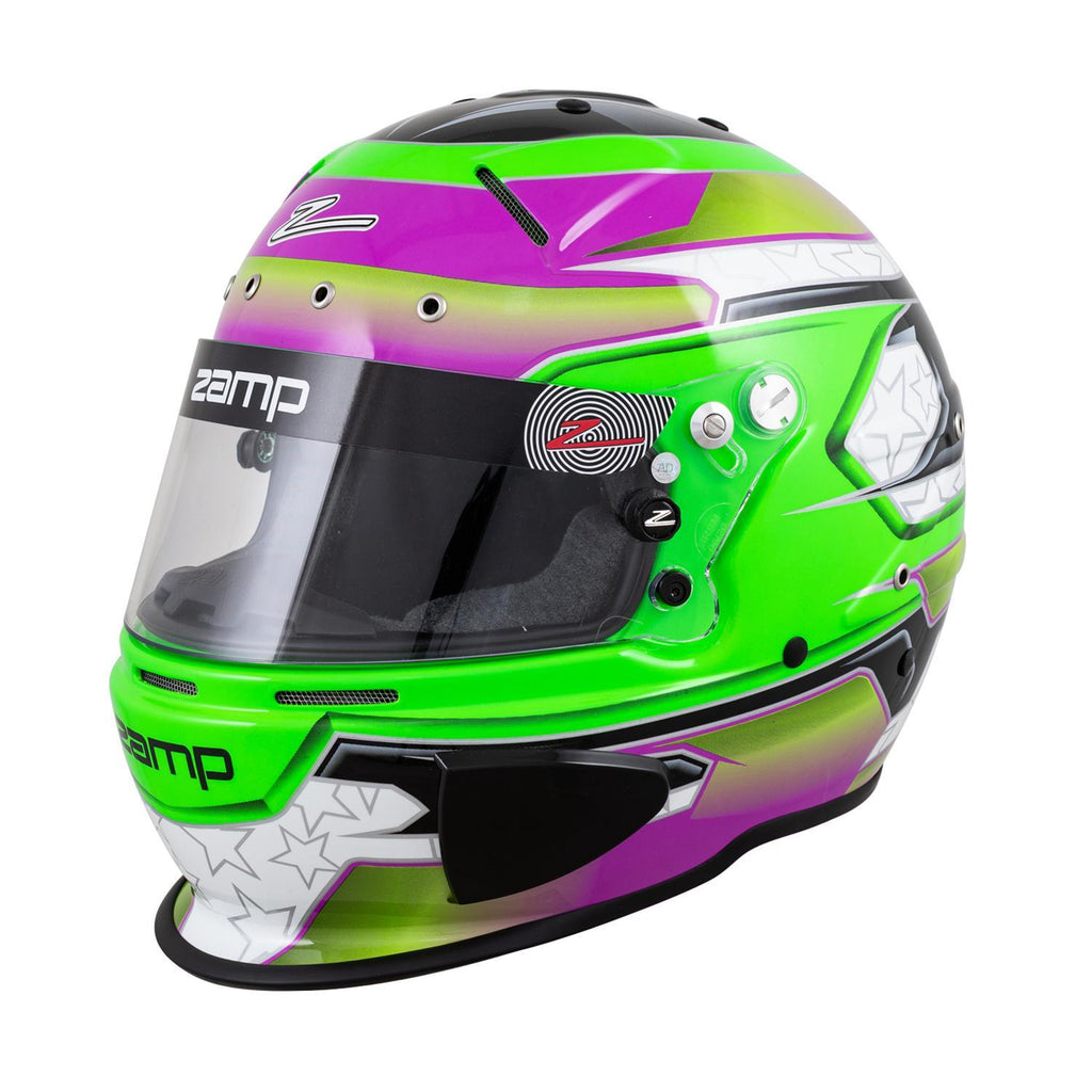 ZAMP H760C39L - Helmet RZ-70E Switch L Grn/Purp SA2020/FIA image