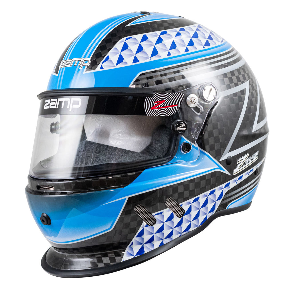 ZAMP H775C04L - Helmet RZ-65D Carbon L Flo Blu/Gry SA2020 image